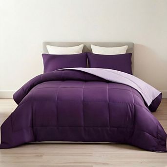 Lightweight Reversible Queen Size Comforter Set, Down Alternative Comforter with 2 Pillow Sham