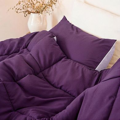 Lightweight Reversible Queen Size Comforter Set, Down Alternative Comforter with 2 Pillow Sham