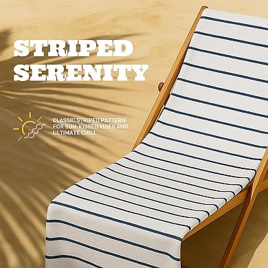 Cotton Pool Towels Oversized , Ultra Absorbent and Low Lint Striped Beach Towels for Adults