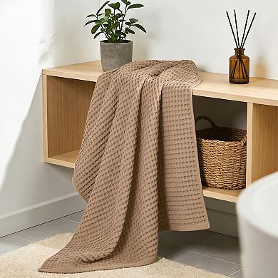 Waffle Bath Towels 2-Piece - Cotton, Soft, Lightweight, Large Bath Towel for Bathroom, Shower, Spa