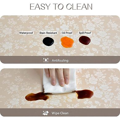 Waterproof Outdoor Heavy Duty Table Cloth with Flannel Backing,Wipeable Washable Plastic Table Cover