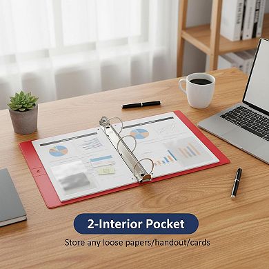 1-inch 3 Ring Binders 6 Pack Letter Size 2 Pockets Durable Versatile for Office Home School