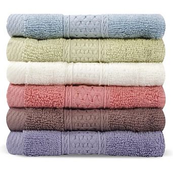 6 Pack Cotton Wash Cloth,13x13 Inch Highly Absorbent and Soft Feel Fingertip Towels,Machine Washable