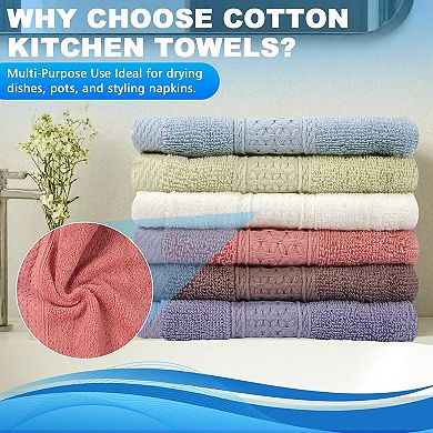 6 Pack Cotton Wash Cloth,13x13 Inch Highly Absorbent and Soft Feel Fingertip Towels,Machine Washable