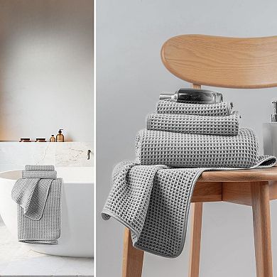 Microfiber Waffle Bath Towels, 3 Pieces, Oversized, Soft, Absorbent, Fast Drying, Lint Free