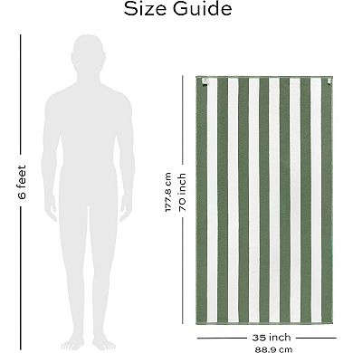 Beach Towels Oversized Stripe Cotton Bath Towel Large - Luxury Plush Thick Hotel Swim Pool Towels