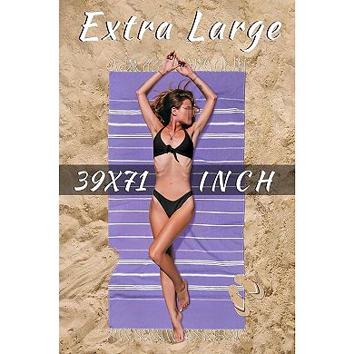 Turkish Beach Towel Oversized - Quick Dry Sand Free Thin Beach Towels for Adults,Extra Large Cotton