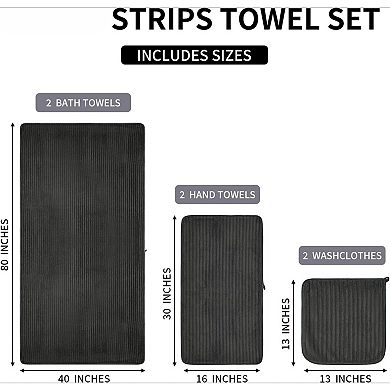 Bath Towel Set of 6,Oversized Bath Sheet Highly Absorbent Quick Dry Luxury Shower Towel for Bathroom