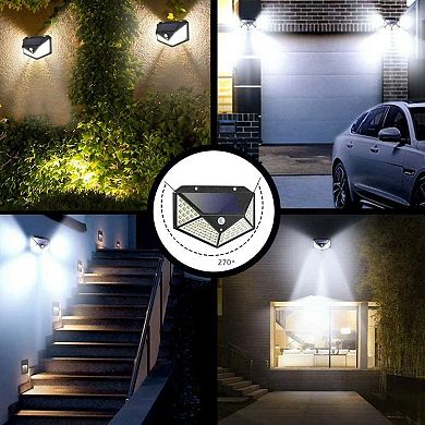 100 LED Solar Motion Sensor Light Waterproof Outdoor Wall Security Lamp Pack of 5