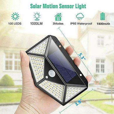 100 LED Solar Motion Sensor Light Waterproof Outdoor Wall Security Lamp Pack of 5