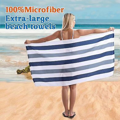 4 Pieces Microfiber Beach Towel Set,Super Absorbent Large Towels Camping Travel Towels,Quick Dry