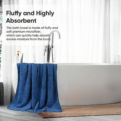 Bath Towel Set Pack of 4, Large Microfiber Bath Towels, Soft, Absorbent, and Quick Dry Towels