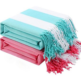 2 Packs Oversized Turkish Beach Towels 74"x38"Thin Quick Dry Sand Free Pool Swim Bathing Towel Extra
