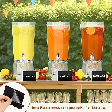1 Gallon Drink Dispenser for Parties 2 Pcs, 4L Plastic Beverage Container with Stand for Juice/Tea