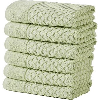 Cotton 6 Pack Hand Towel Set - Absorbent, Durable, Quick-Dry Towels for Bathroom