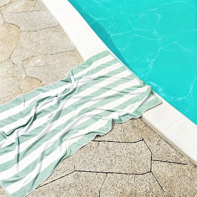 Large Oversized Beach Towel - Big Cotton Striped Pool Towel, Large Cabana Soft Swimming Towel