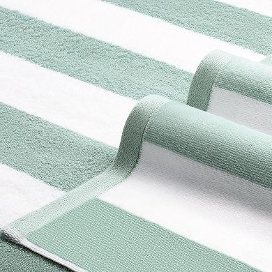 Large Oversized Beach Towel - Big Cotton Striped Pool Towel, Large Cabana Soft Swimming Towel