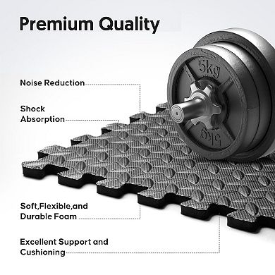 32 Pack EVA Interlocking Foam Floor Tiles 24x24 Inch Exercise Mat for Home Gym Kids Play Area