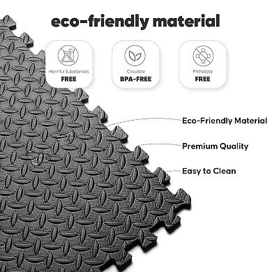 32 Pack EVA Interlocking Foam Floor Tiles 24x24 Inch Exercise Mat for Home Gym Kids Play Area