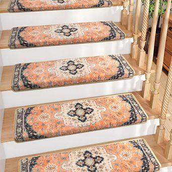 Bullnose Non-slip Stair Treads Carpet Indoor Runner Pet Friendly Washable 30"x9.5"x1.5" 14 pc