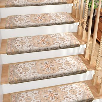 Bullnose Non-slip Stair Treads Carpet Indoor Pet Friendly Washable 30"x9.5"x1.5" 2 pc