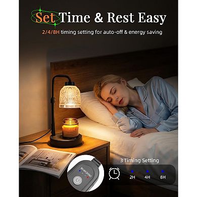 Candle Warmer Lamp with Timer Dimmable Adjustable Height Gift for Women Home Decor 2 Bulbs