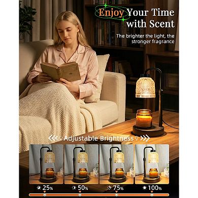 Candle Warmer Lamp with Timer Dimmable Adjustable Height Gift for Women Home Decor 2 Bulbs