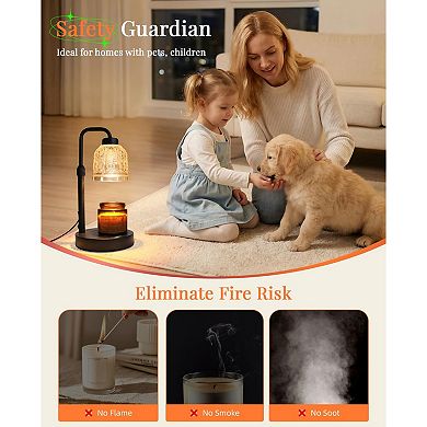 Candle Warmer Lamp with Timer Dimmable Adjustable Height Gift for Women Home Decor 2 Bulbs