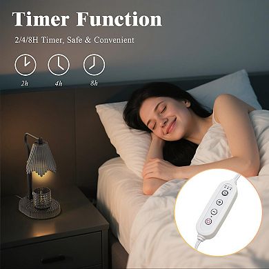 Candle Warmer Lamp with Timer Dimmable 4-Level Brightness Adjustable Height for Home Bedroom Gifts