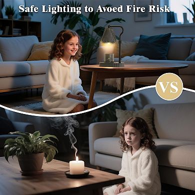 Candle Warmer Lamp with Timer Dimmable 4-Level Brightness Adjustable Height for Home Bedroom Gifts