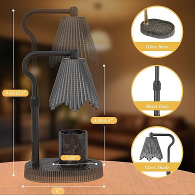Candle Warmer Lamp with Timer Dimmable 4-Level Brightness Adjustable Height for Home Bedroom Gifts