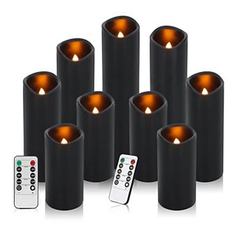 9 Pack LED Candles Real Wax Pillar 4" 5" 6" 7" 8" 9" Remote Timer Flameless Home Decor