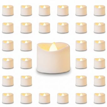 48 LED Tea Lights Battery Operated Flickering Warm White 200+ Hours Wedding Party Decor 1.5"x1.3"
