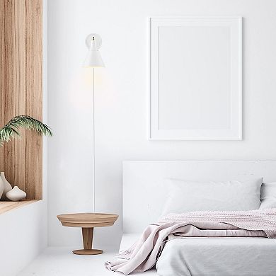 1-Light Plug-in Hardwire Wall Sconce Matte Brass Stepless Dimming Rotary Modern Lighting