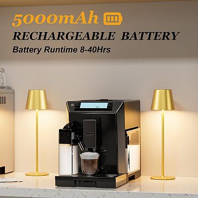 Cordless Rechargeable Table Lamp 2 Pack 5000mAh USB-C 3 Color Stepless Dimming Waterproof LED Touch