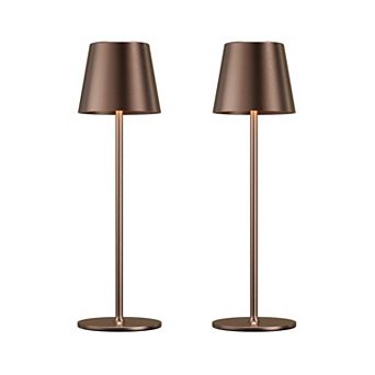 Cordless Rechargeable Table Lamp 2 Pack 5000mAh USB-C 3 Color Stepless Dimming Waterproof LED Touch