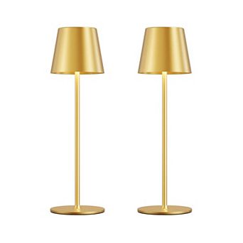 Cordless Rechargeable Table Lamp 2 Pack 5000mAh USB-C 3 Color Stepless Dimming Waterproof LED Touch