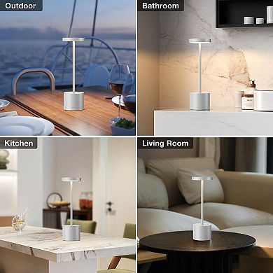 Cordless Lamp Set Rechargeable 3 Color Temperature LED Outdoor Wireless Dimmable Touch Control