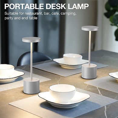 Cordless Lamp Set Rechargeable 3 Color Temperature LED Outdoor Wireless Dimmable Touch Control