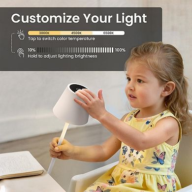 3 Pack Cordless Table Lamp Rechargeable Portable LED Touch Control Stepless Dimming 3 Color Temps