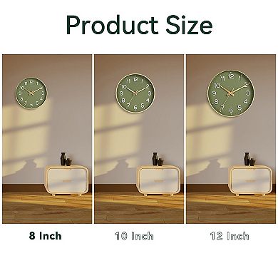 8 Inch Silent Wall Clock Non Ticking Analog Decorative Battery Operated for Kitchen Office Bedroom