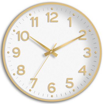 8 Inch Silent Wall Clock Non Ticking Analog Decorative Battery Operated for Kitchen Office Bedroom