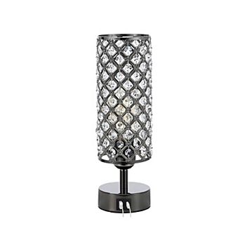 Crystal Table Lamp 3 Way Dimmable Touch Control USB-C USB-A Charging Ports Bedside Nightstand Light