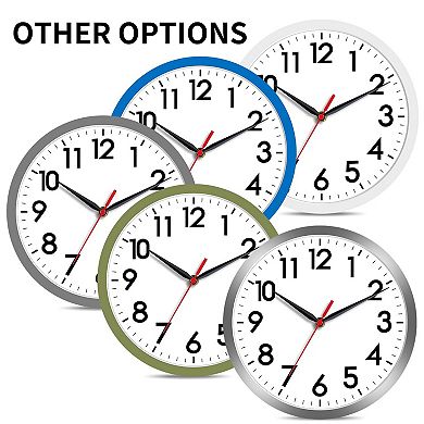8 Inch Wall Clock Silent Non-Ticking Analog Classic for Home Office Bedroom Kitchen Bathroom School