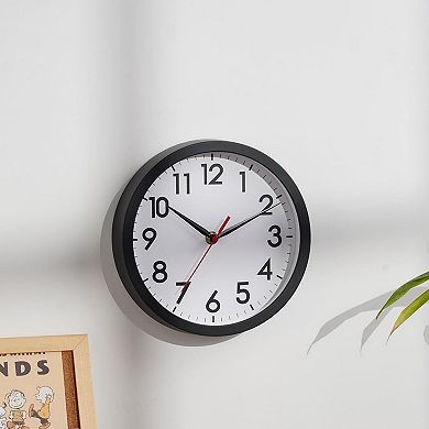 8 Inch Wall Clock Silent Non-Ticking Analog Classic for Home Office Bedroom Kitchen Bathroom School