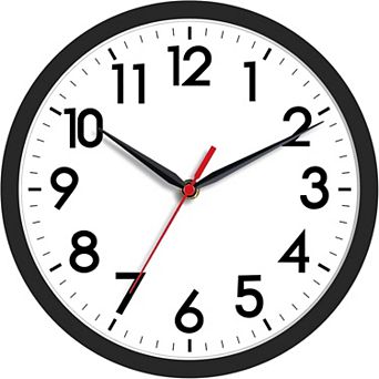 8 Inch Wall Clock Silent Non-Ticking Analog Classic for Home Office Bedroom Kitchen Bathroom School