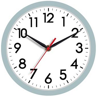 8 Inch Wall Clock Silent Non-Ticking Analog Classic for Home Office Bedroom Kitchen Bathroom School
