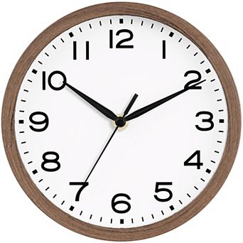 8 Inch Wall Clock Silent Non-Ticking Analog Classic for Home Office Bedroom Kitchen Bathroom School