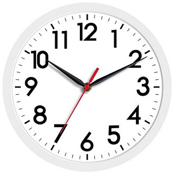 8 Inch Wall Clock Silent Non-Ticking Analog Classic for Home Office Bedroom Kitchen Bathroom School