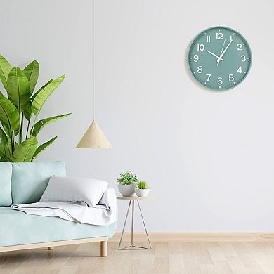 12 Inch Silent Wall Clock Non Ticking Quartz Modern Round 3D Numbers Battery Operated for Bedroom